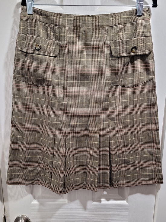 Weekend Max Mara Dresses & Skirts - Weekend Max Mara Brown Plaid Pleated Midi Skirt Size 10